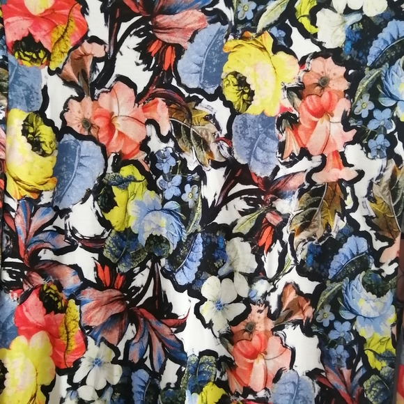 Erdem Wilhelmina Colourful Floral Knee Length Dress Elbow Sleeves US 8 - Picture 11 of 17